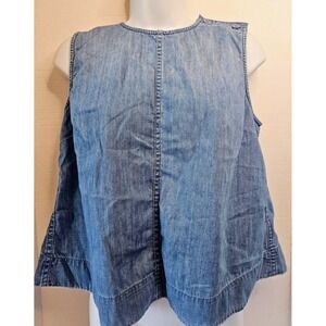 AG Adriano Goldschmied Sleeveless Chambray Swing Top Open Cross Back SZ‎ M